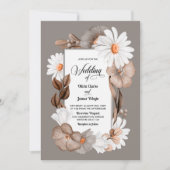 Rustieke Daisy Floral bruiloft Kaart (Voorkant)