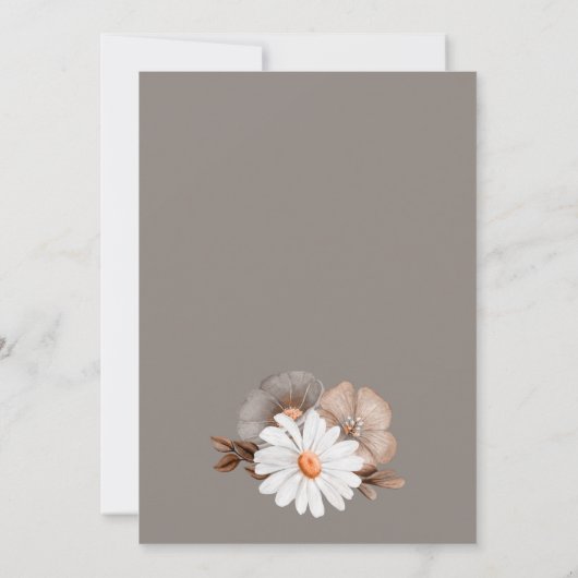 Rustieke Daisy Floral bruiloft Kaart (Achterkant)