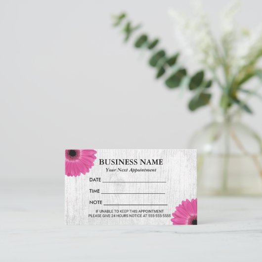 Rustieke Daisy Floral Salon Spa afspraak Afsprakenkaartje (Staand voorkant)