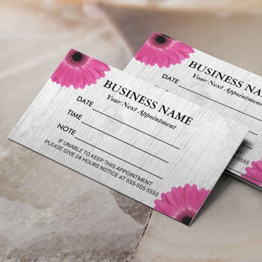 Rustieke Daisy Floral Salon Spa afspraak Afsprakenkaartje