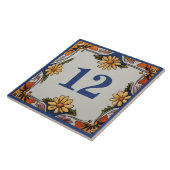 Rustieke Daisy Flower Custom House Nummer Teken Bo Tegeltje (Zijkant)