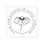 Rustieke Daisy Flower uit het bibliotheekboek Rubberstempel (Afrduk)