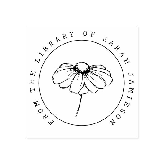 Rustieke Daisy Flower uit het bibliotheekboek Rubberstempel (Afrduk)