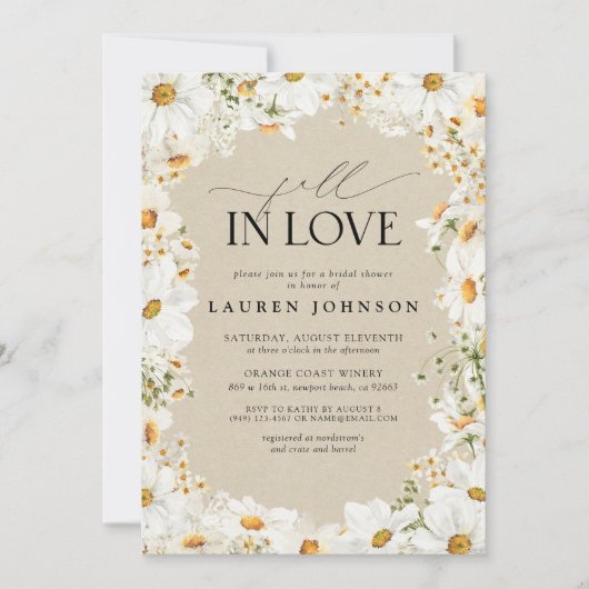 Rustieke Daisy Herfst in Liefde QR Code Vrijgezell Kaart (Voorkant)