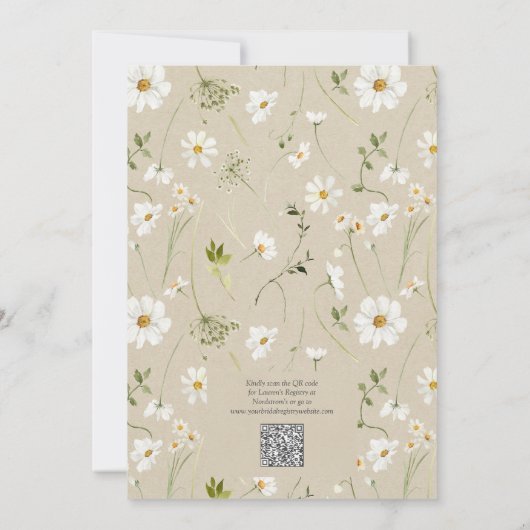 Rustieke Daisy Herfst in Liefde QR Code Vrijgezell Kaart (Achterkant)