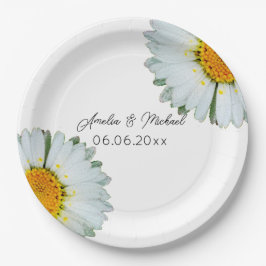 Rustieke Daisy Zomer Bruiloft Papieren Bordje