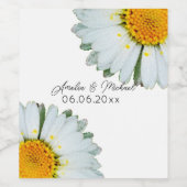 Rustieke Daisy Zomer Bruiloft Wijn Etiket (Enkel label)