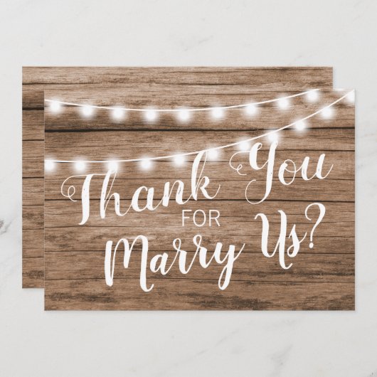 Rustieke Dank Je Dat Je Onze Trouwambtenaar Bent Bedankkaart (Voorkant / Achterkant)