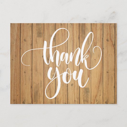 Rustieke dank u Brown Country Wood Wedding Party Briefkaart (Voorkant)