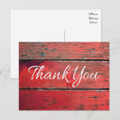 Rustieke dank u noodlijdende Red Wood Briefkaart (Voorkant / Achterkant)