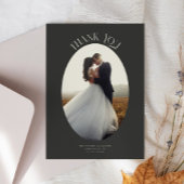 Rustieke dank u Oval Lijst Houtskool trouwfoto Bedankkaart