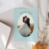 Rustieke dank u Oval Turquoise bruiloft foto Bedankkaart