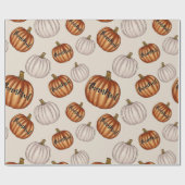 Rustieke "Dankbaar" Patroon met Kleurrijke Pompoen Cadeaupapier (Vlak)