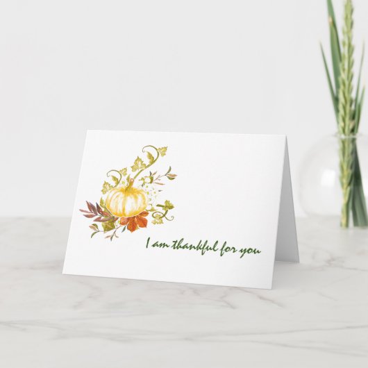 Rustieke 'Dankbaar voor jou pompoen' Feestdagen Kaart (Voorkant)