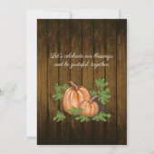 Rustieke Dark Wood Pumpkins Thanksgiving Diner Kaart (Achterkant)