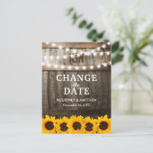 Rustieke datum wijzigen | Evenement uitgesteld Aankondigingskaart (Staand voorkant)