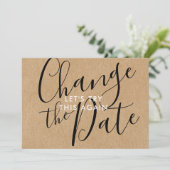 Rustieke datumwijziging uitgesteld geannuleerd scr kaart (Staand voorkant)