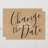 Rustieke datumwijziging uitgesteld geannuleerd scr kaart (Voorkant / Achterkant)