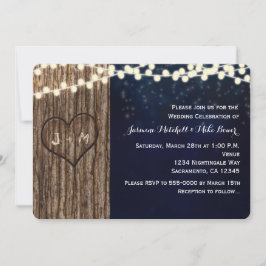 Rustieke de Boom Gesneden Uitnodiging van het