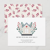 Rustieke Decking Nieuwe Zalen voor de Feestdagen K Aankondigingskaart (Voorkant / Achterkant)