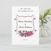 Rustieke decoratieve bloemenbruiloft Bewaar de dat Save The Date (Staand voorkant)