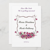 Rustieke decoratieve bloemenbruiloft Bewaar de dat Save The Date (Voorkant / Achterkant)