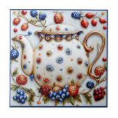 Rustieke Decoratieve Boerderij  Theepot Tegeltje (Voorkant)