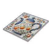 Rustieke Decoratieve Boerderij  Theepot Tegeltje (Zijkant)