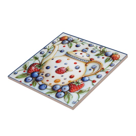 Rustieke Decoratieve Boerderij  Theepot Tegeltje (Zijkant)