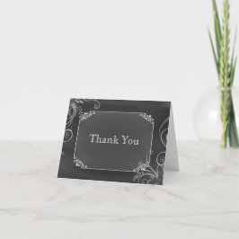 Rustieke Decoratieve Krijtplank Trouwen Dank u Bedankkaart
