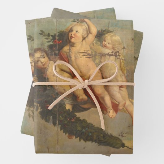 rustieke decoupage angels engel cherub inpakpapier vel (In situ)