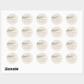 Rustieke deegroller en garde bloemenvorm Chef Bakk Ronde Sticker (Vel)