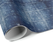  Rustieke Deep Blue Denim Gift Cadeaupapier (Rol Hoek)
