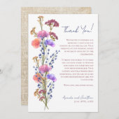 Rustieke delicate acryl bloemen foto dank u notitiekaartje (Voorkant / Achterkant)