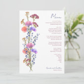 Rustieke delicate acryl bloemen menu (Staand voorkant)