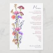 Rustieke delicate acryl bloemen menu (Voorkant)