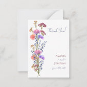 Rustieke delicate acryl bloemenbruiloft dank u notitiekaartje (Voorkant)