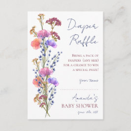 Rustieke delicate acryl bloemenluier loterij informatiekaartje