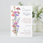 Rustieke delicate acryl bloemenluier loterij informatiekaartje (Staand voorkant)