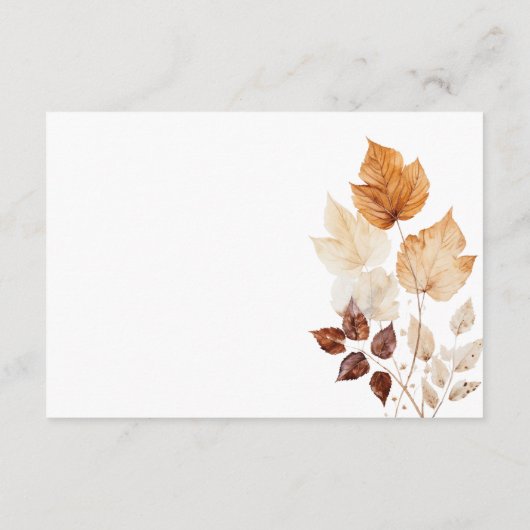 Rustieke delicate Bourgogne & Rust herfstbladeren Informatiekaartje (Achterkant)