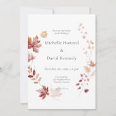 Rustieke delicate Bourgogne & Rust herfstbladeren Kaart (Voorkant)