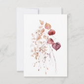 Rustieke delicate Bourgogne & Rust herfstbladeren Save The Date (Achterkant)