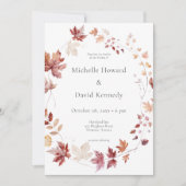 Rustieke delicate Bourgogne & Rust Vallen Bladeren Kaart (Voorkant)