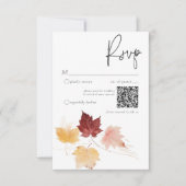 Rustieke delicate Bourgogne Rust Vallen bladeren Q RSVP Kaartje (Voorkant)