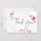 Rustieke delicate Bourgondische roest val bladeren Bedankkaart (Voorkant)