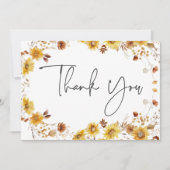 Rustieke delicate Herfst bloemenkrans bruiloft Bedankkaart (Voorkant)