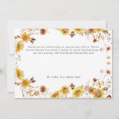 Rustieke delicate Herfst bloemenkrans bruiloft Bedankkaart (Achterkant)