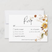 Rustieke delicate Herfst bloemenkrans bruiloft din RSVP Kaartje (Voorkant)