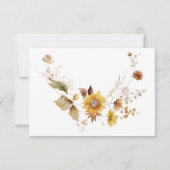 Rustieke delicate Herfst bloemenkrans bruiloft din RSVP Kaartje (Achterkant)