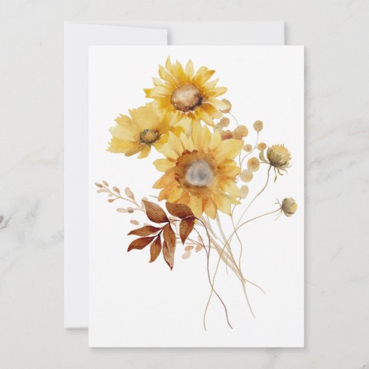 Rustieke delicate Herfst bloemenkrans bruiloft Kaart (Achterkant)